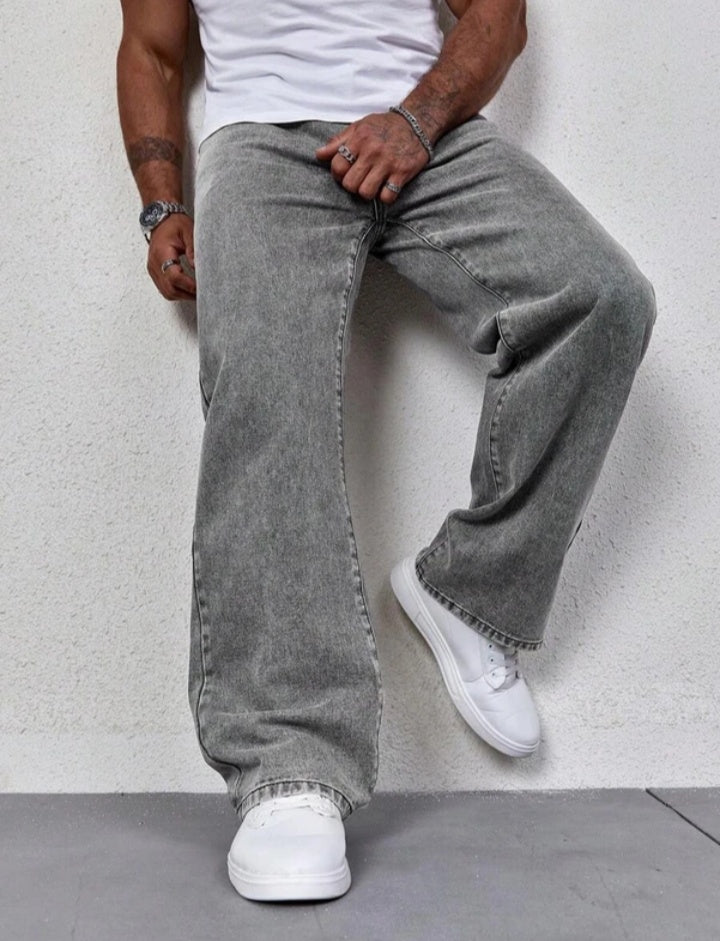 loose fit mid grey jeans