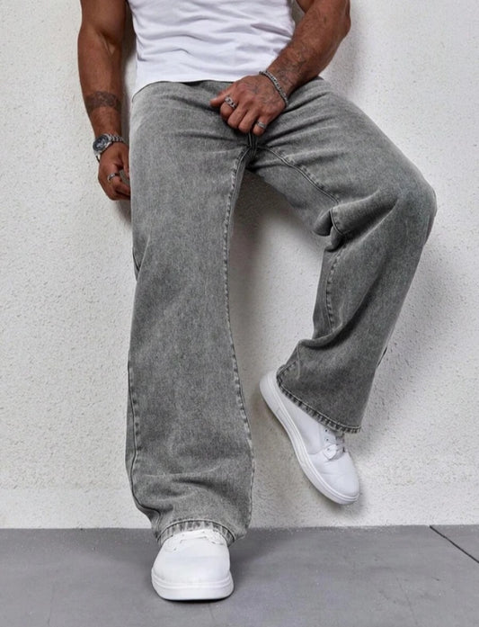 loose fit mid grey jeans